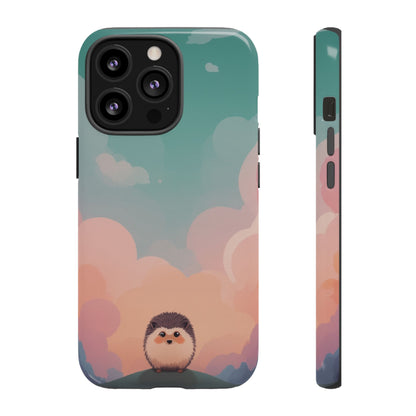 iPhone 13 Pro / Glossy Phone Case - Cute Hedgehog & Cloud Design Phone Case