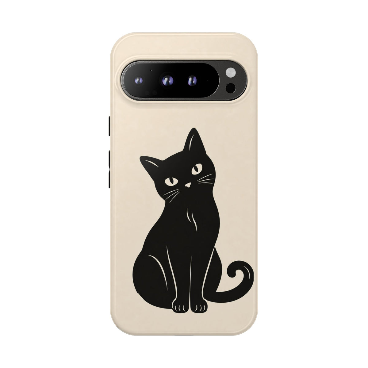 Minimalist Cream & Black Cat Phone Case