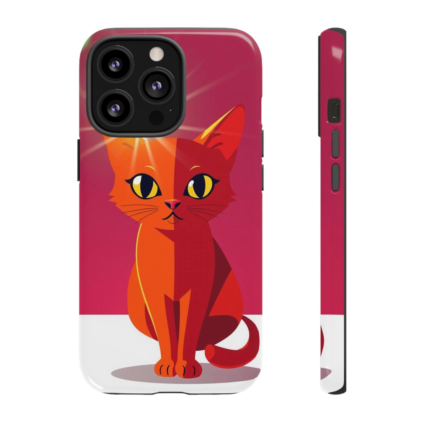 iPhone 13 Pro / Glossy Phone Case - Flashing Cat Design Phone Case