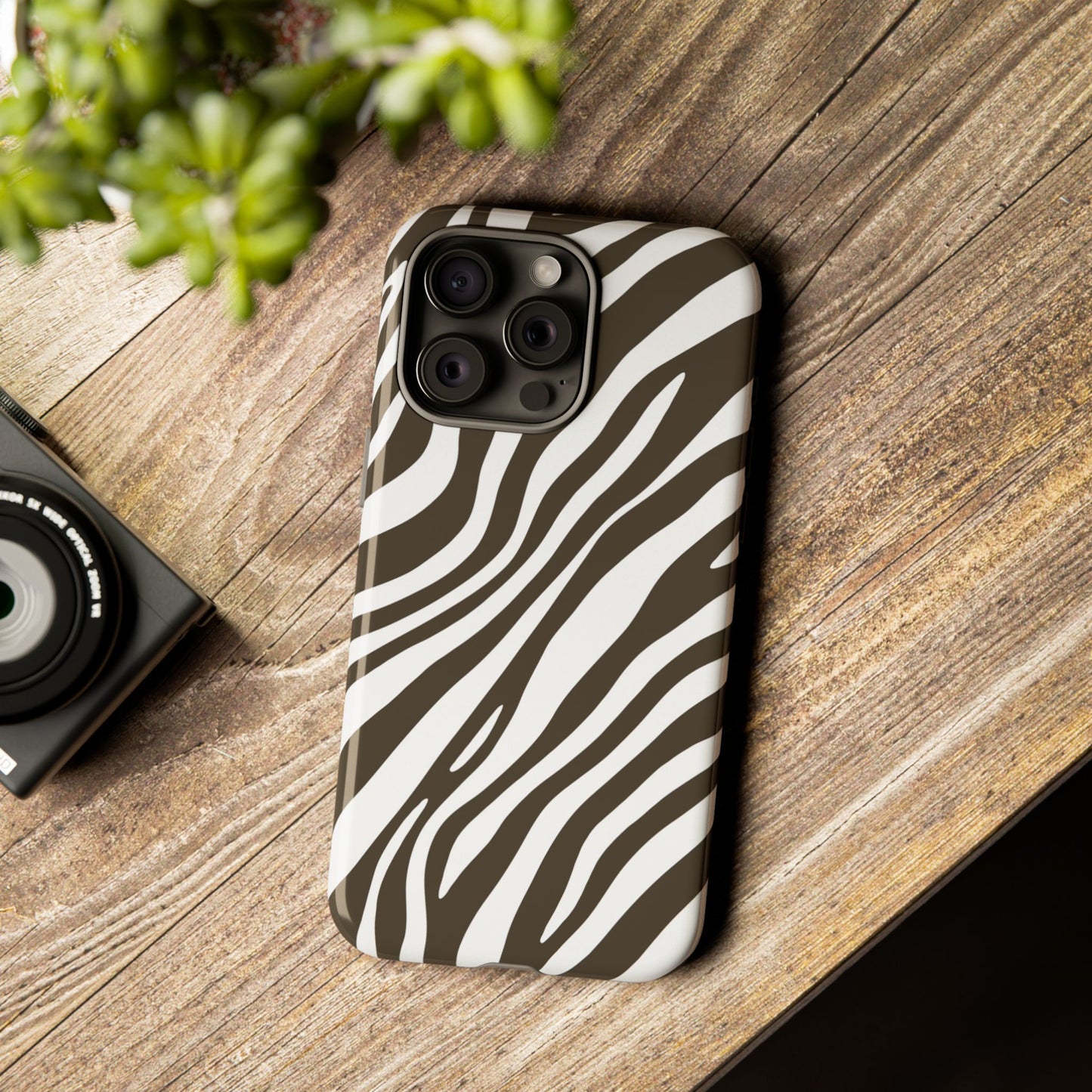 Modern Mocha Zebra Print Phone Case