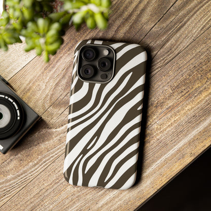 Modern Mocha Zebra Print Phone Case