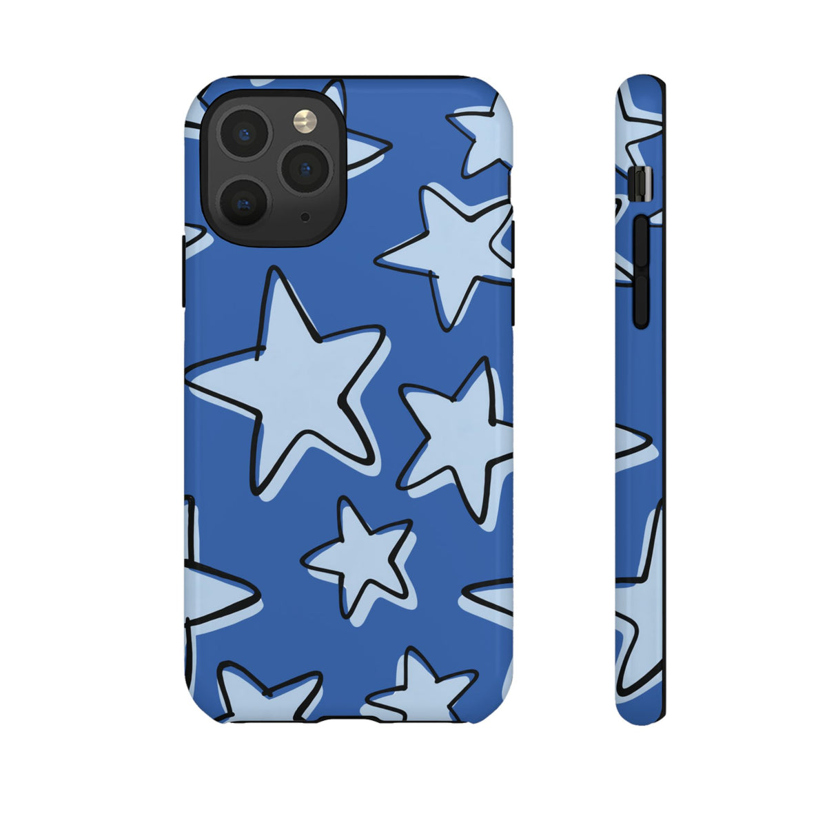 Cobalt Blue Doodle Star Phone Case