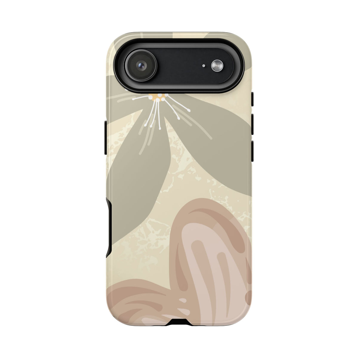 Hibiscus Heart Pattern Phone Case - Beige Phone Case - iPhone 17 Air / Glossy
