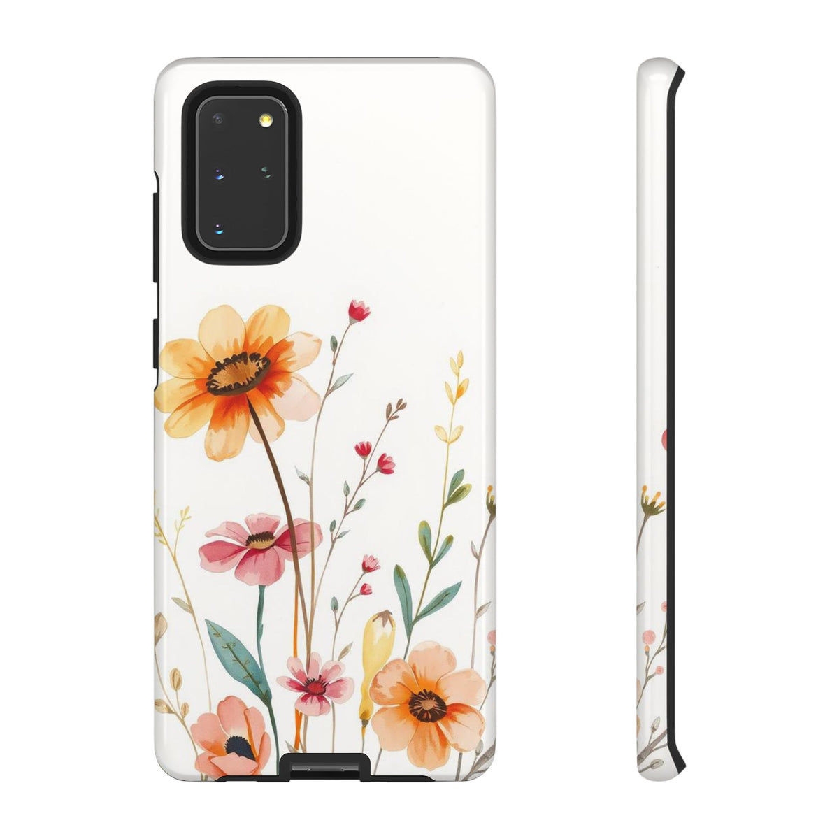 Boho Chic Watercolour Wild Blooms Pattern Phone Case - Multicolor Phone Case - Samsung Galaxy S20+ / Glossy