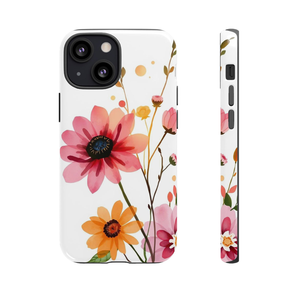 Watercolour Style Simple Wildflower Design Phone Case - Multicolor Phone Case - iPhone 13 Mini / Glossy