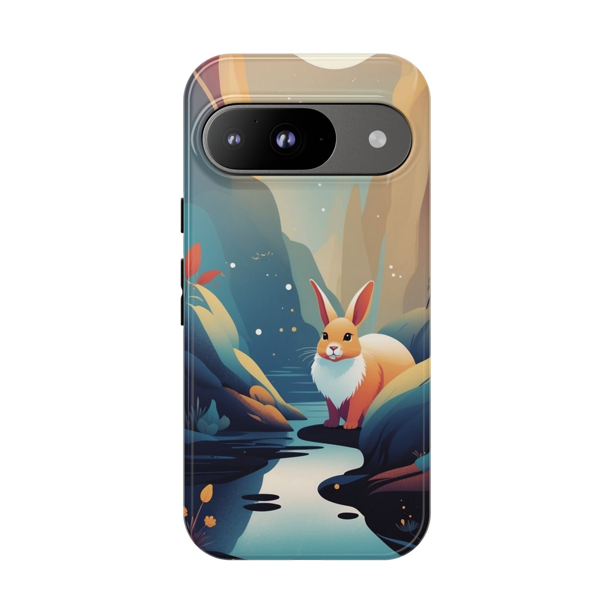 Stylised Rabbit Design Phone Case - Multicolor Phone Case - Google Pixel 9 / Glossy