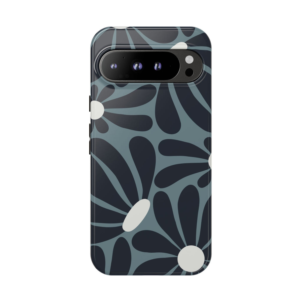 Retro Navy Blue & White Daisy Pattern Phone Case - Blue Phone Case - Google Pixel 9 Pro XL / Glossy