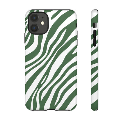 Modern Sage Zebra Print Phone Case