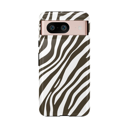 Modern Mocha Zebra Print Phone Case
