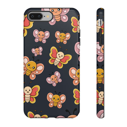 Grey Butterfly Sticker Design Phone Case - Grey Phone Case - iPhone 8 Plus / Glossy