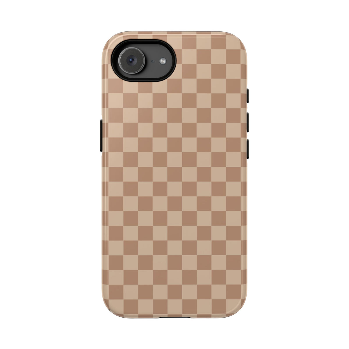 Bold Tan Small Checked Pattern Phone Case - Brown Phone Case - iPhone 17e / Glossy