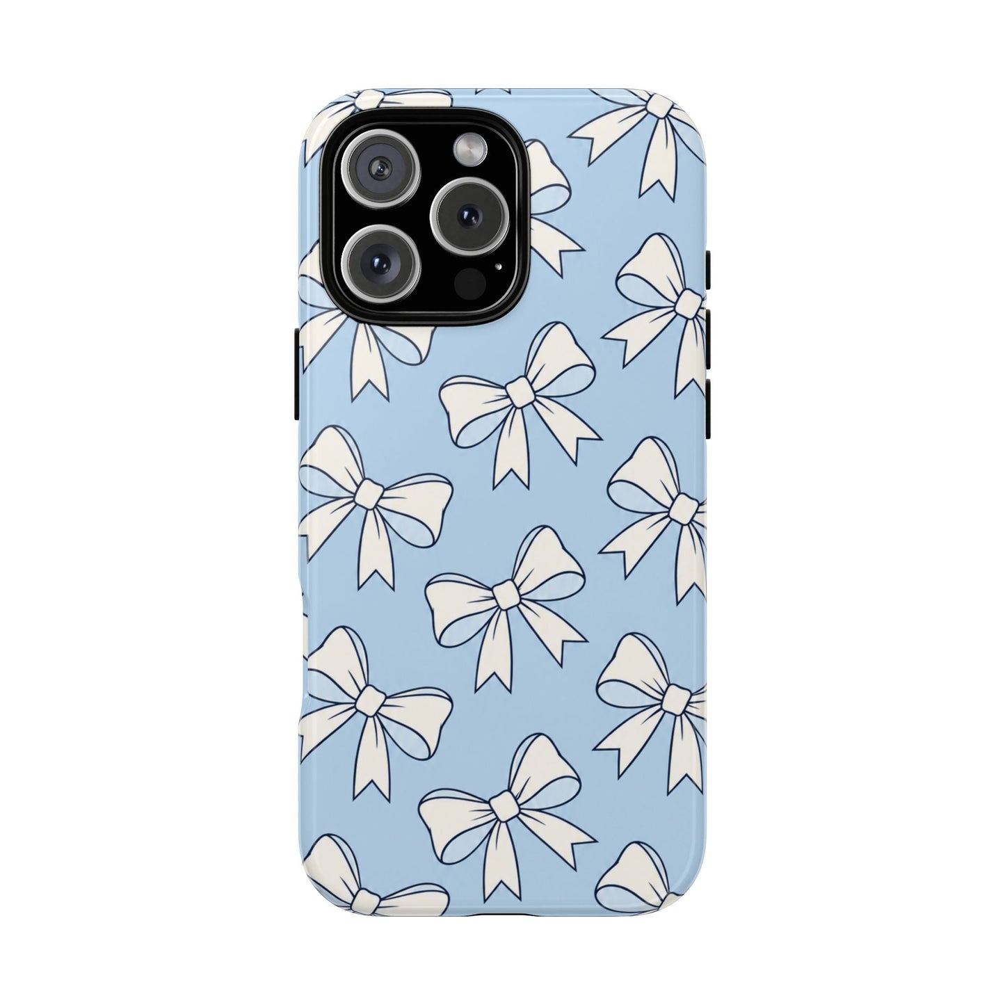 Chic Powder Blue Bow Pattern Phone Case