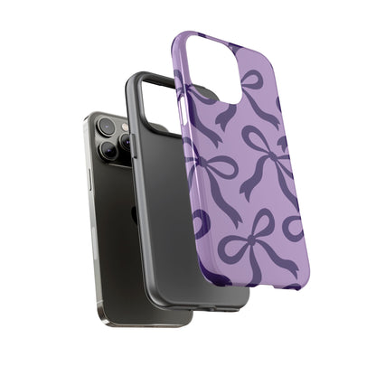Bold Lilac and Deep Purple Bow Pattern Phone Case - Purple Phone Case