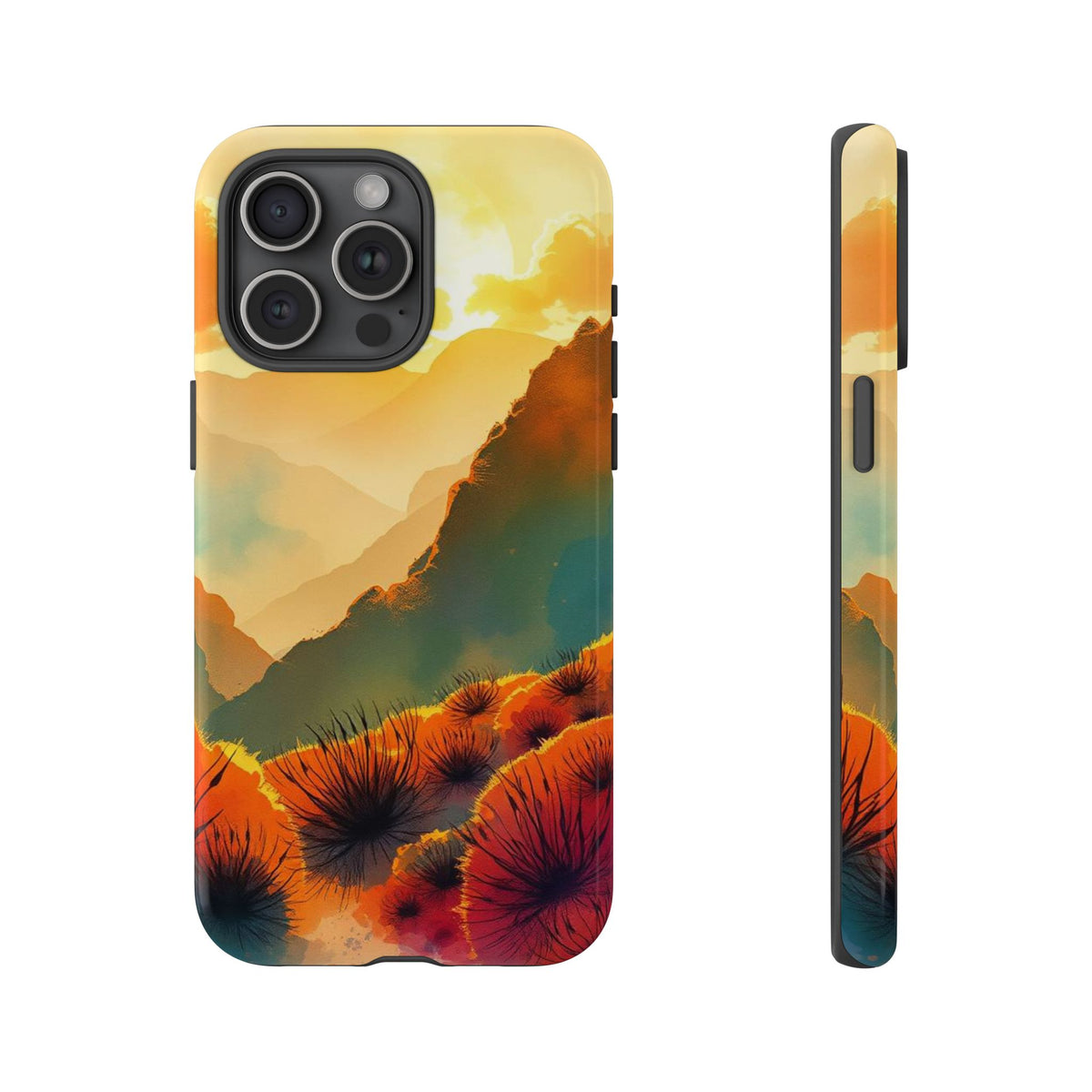 Ideallic Watercolour Sunset Design Phone Case - Multicolor Phone Case - iPhone 15 Pro Max / Glossy