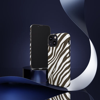 Modern Mocha Zebra Print Phone Case