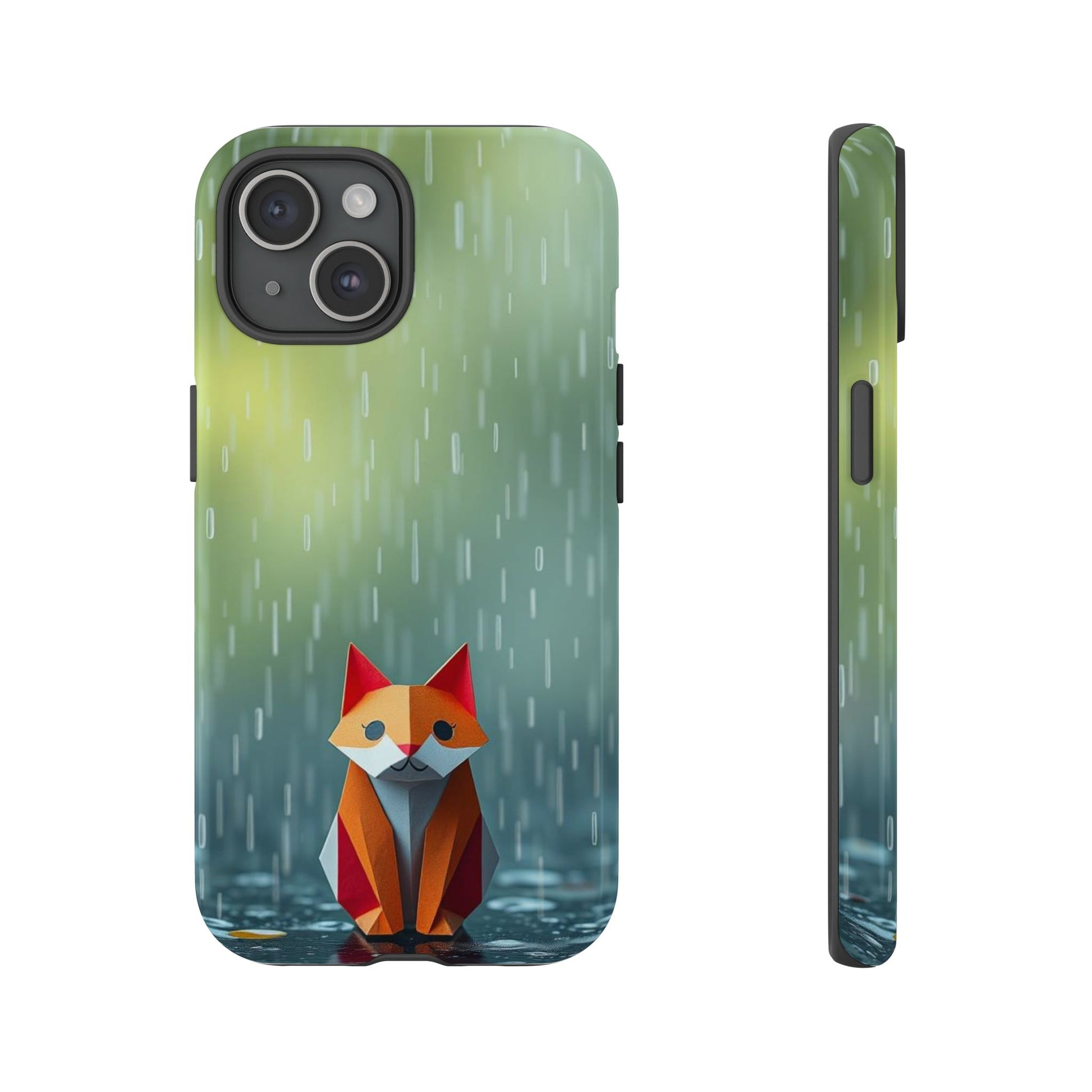 Cute Origami ’Soggy Fox’ Design Phone Case - Multicolor Phone Case - iPhone 15 / Glossy