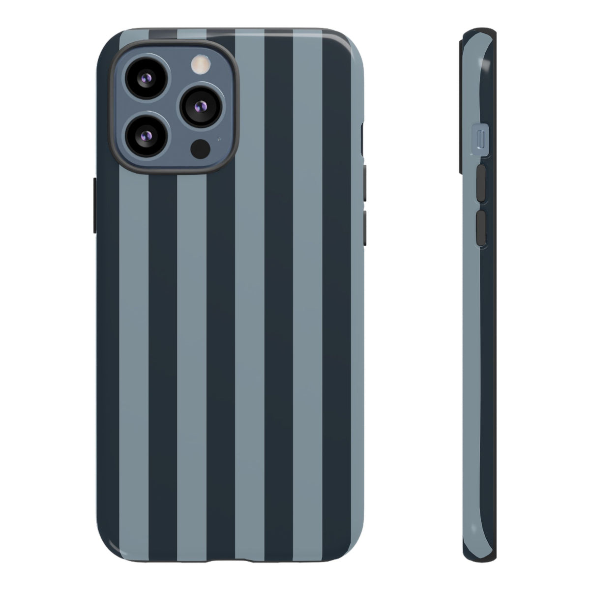 Dark Blue Stripe Pattern Phone Case - Blue Phone Case - iPhone 13 Pro Max / Glossy