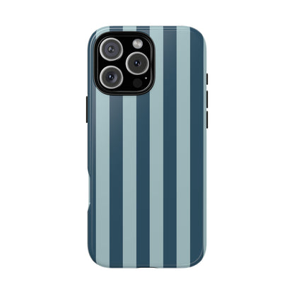 Blue Stripe Pattern Phone Case - Blue Phone Case - iPhone 16 Pro Max / Glossy