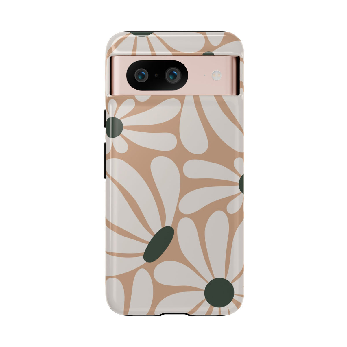 Retro Beige & White Daisy Pattern Phone Case - Beige Phone Case - Google Pixel 8 / Glossy