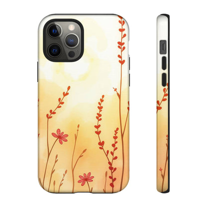 Boho Chic Watercolour Wildflower Dusk Pattern Phone Case - Multicolor Phone Case - iPhone 12 Pro / Glossy