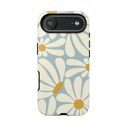iPhone 17 Air / Glossy Phone Case - ’Retro Blue Daisy Pattern’ Phone Case