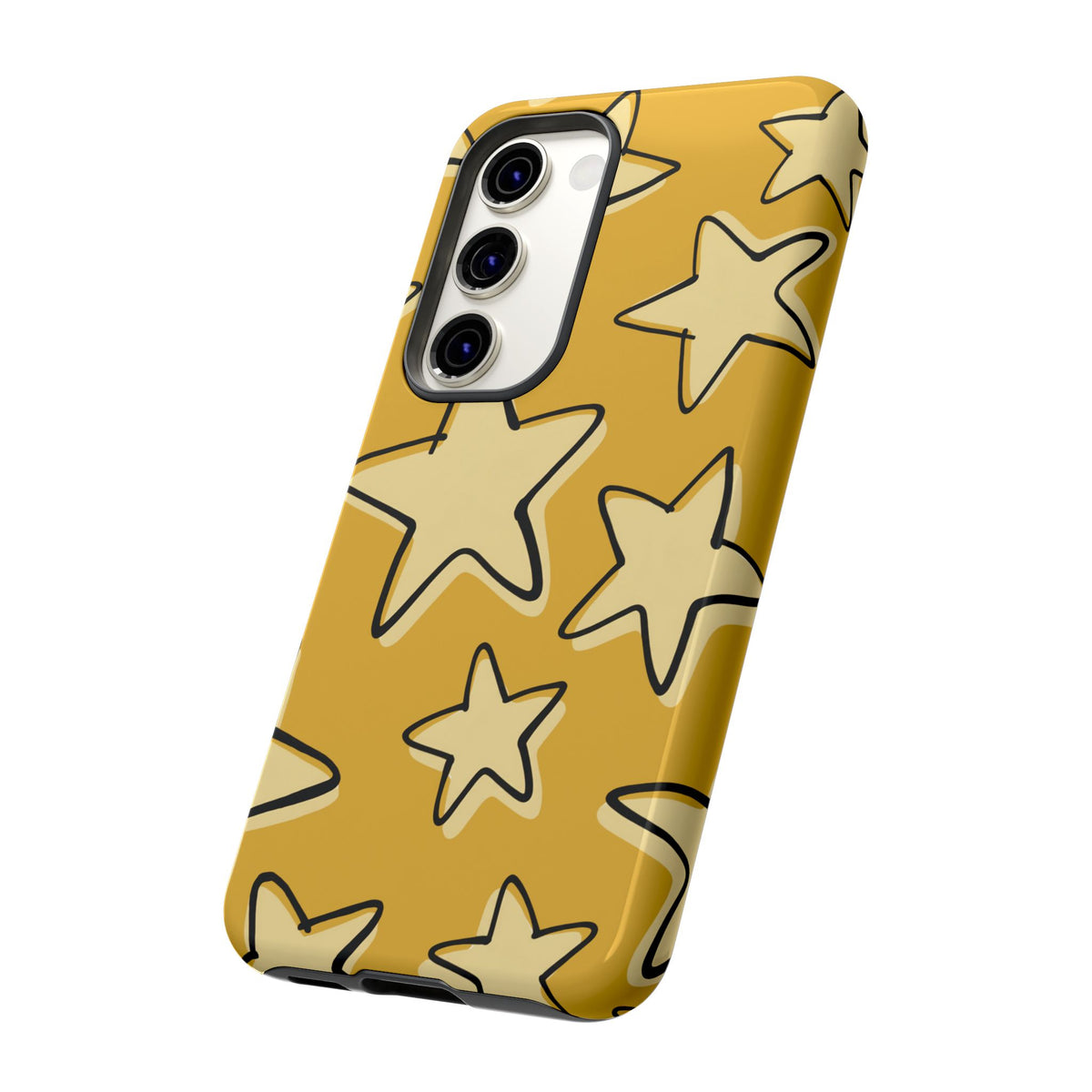 Golden Yellow Doodle Star Phone Case