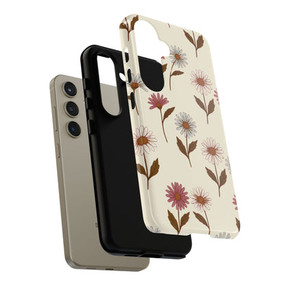 Pretty Cream & Rose Daisy Pattern Phone Case