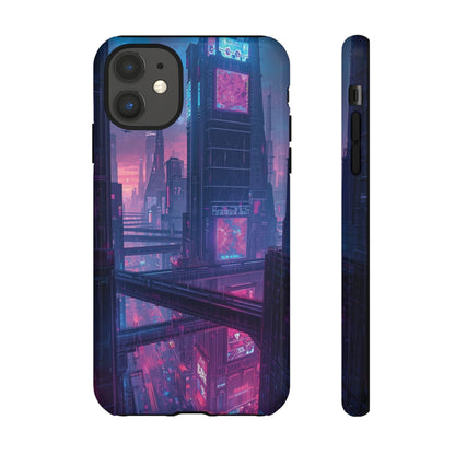 Neon Cyberpunk Megacity Sci-fi Phone Case - Blue Phone Case - iPhone 11 / Glossy