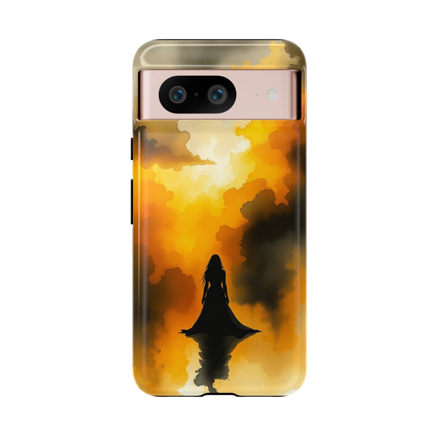Google Pixel 8 / Glossy Phone Case - Watercolour Gothic Woman in Black Phone Case
