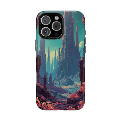 Alien Monolith Valley Sci-fi Phone Case - Pink Phone Case - iPhone 16 Pro Max / Glossy