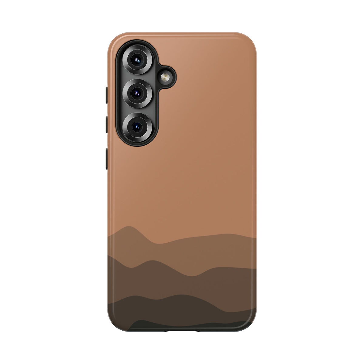 Brown Abstract Waves Protective Phone Case - Brown Phone Case - Samsung Galaxy S25 / Glossy