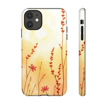 Boho Chic Watercolour Wildflower Dusk Pattern Phone Case - Multicolor Phone Case - iPhone 11 / Glossy