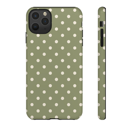 Green & White Dot Pattern Phone Case