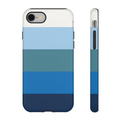 Blue and White Stripe Pattern Phone Case - Blue Phone Case - iPhone 8 / Glossy