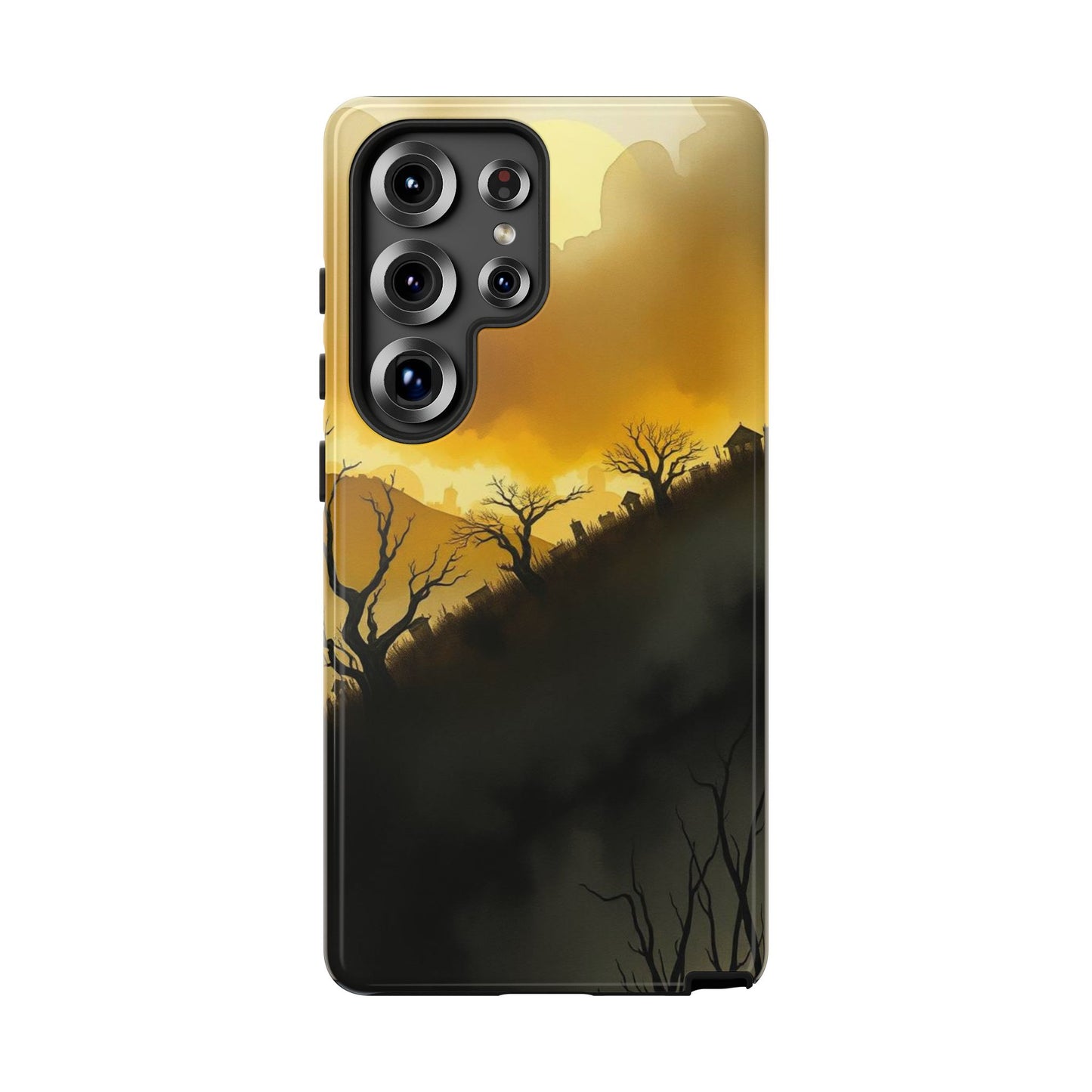 Samsung Galaxy S25 Ultra / Glossy Phone Case - Eerie Graveyard Watercolour Design Phone Case