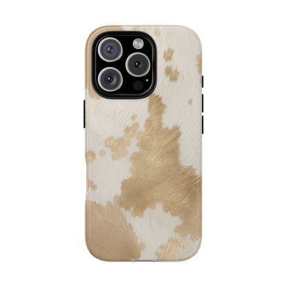 Elegant Champagne Cow Print Phone Case