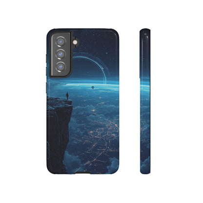Samsung Galaxy S21 FE / Glossy Phone Case - Orbital Ring Horizon Sci-fi Phone Case