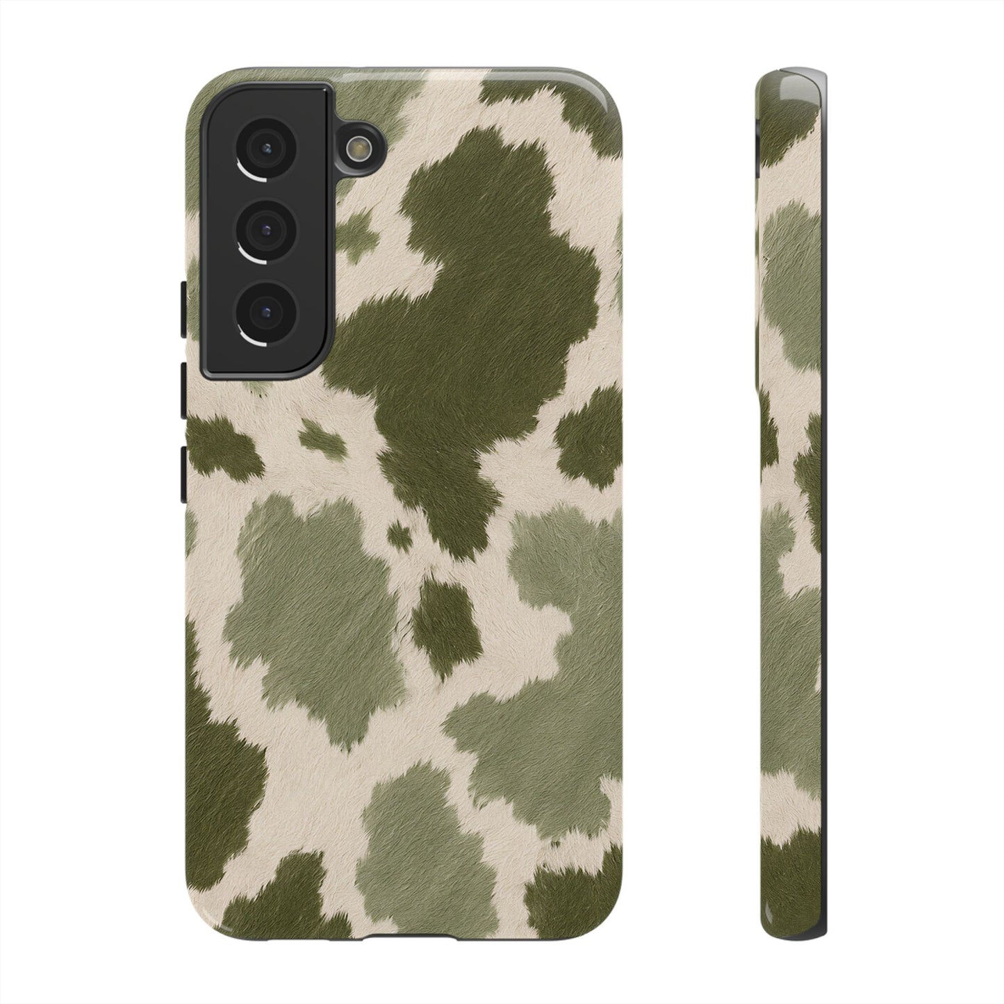 Stylish Olive Green Cow Print Phone Case