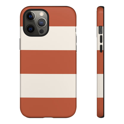 iPhone 12 Pro Max / Glossy Phone Case - Terracotta Horizontal Stripe Pattern Phone Case