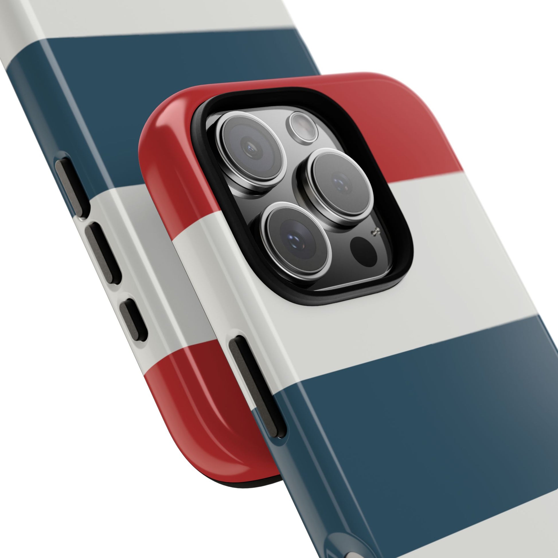 Phone Case - Red White & Blue Horizontal Stripe Pattern Phone Case