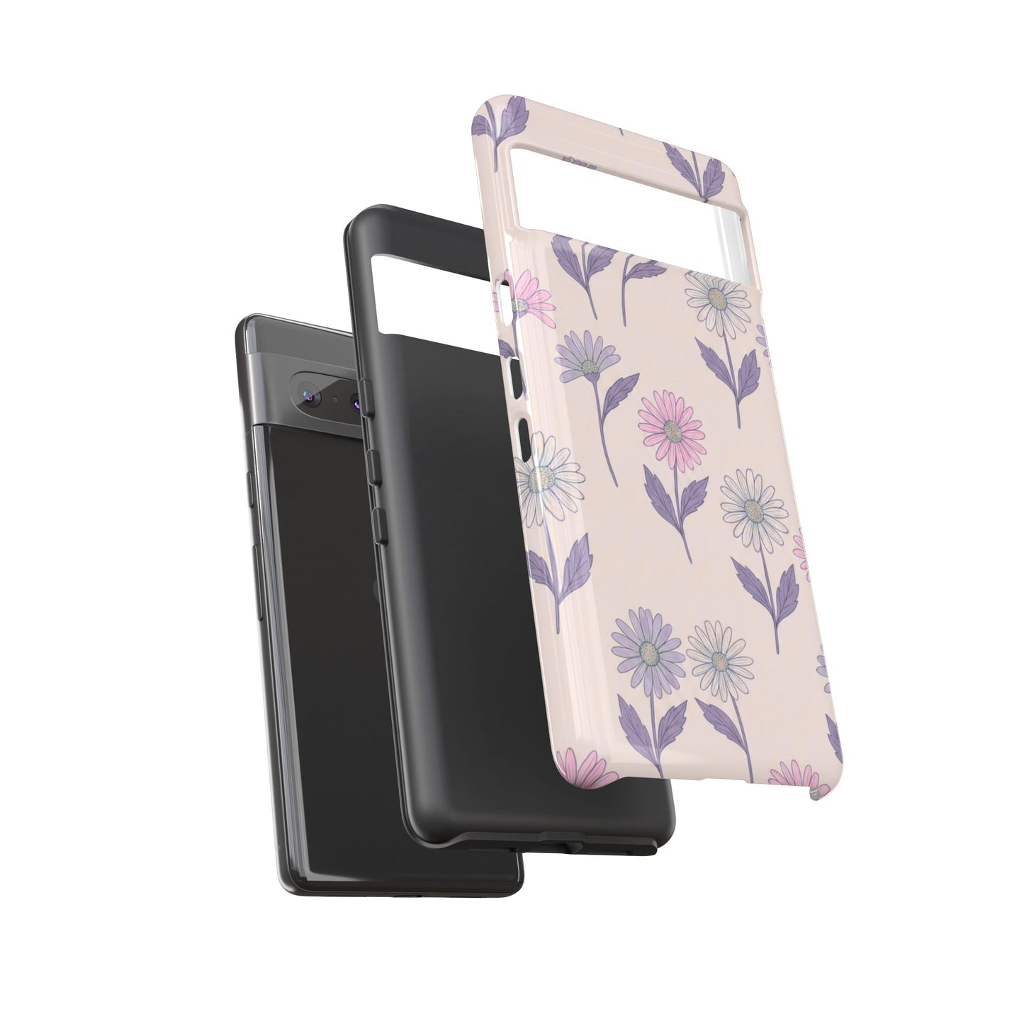 Pretty Pink & Purple Daisy Pattern Phone Case