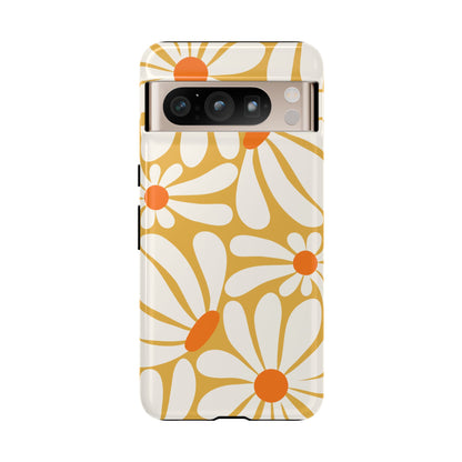 Google Pixel 8 Pro / Glossy Phone Case - Retro Yellow Daisy Pattern Phone Case