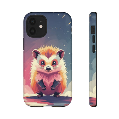iPhone 12 Mini / Glossy Phone Case - Stylised Hedgehog Design Phone Case