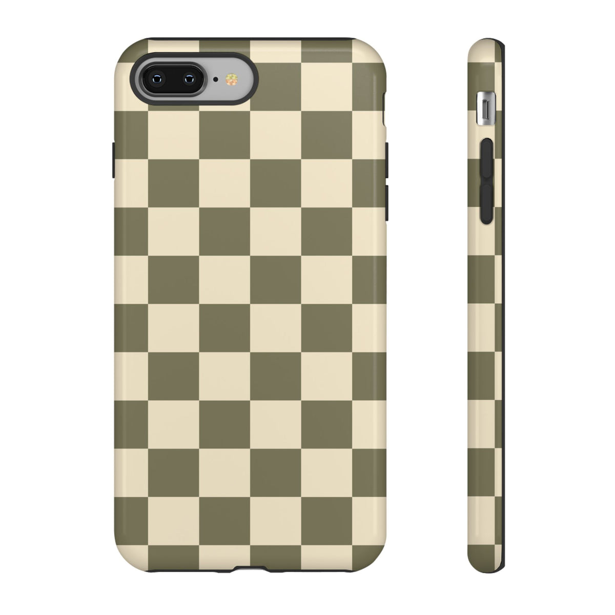 Green Checked Pattern Phone Case - Green Phone Case - iPhone 8 Plus / Glossy