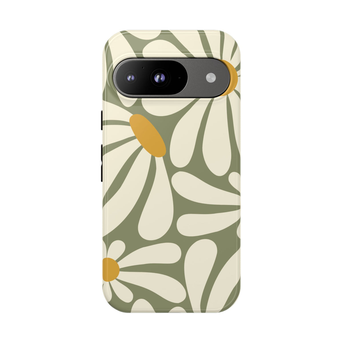 Retro Green Daisy Pattern #1 Phone Case - Green Phone Case - Google Pixel 9 / Glossy