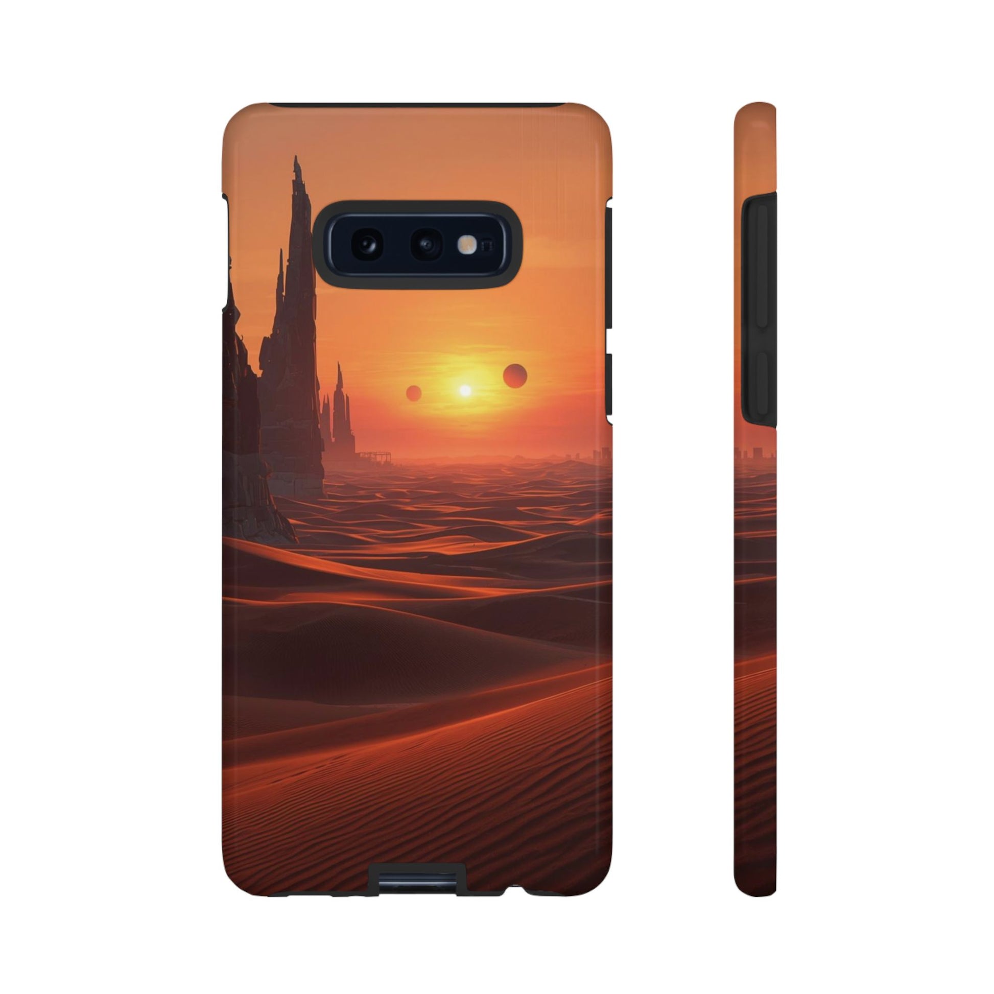 Twin Suns Desert World Sci-fi Phone Case - Orange Phone Case