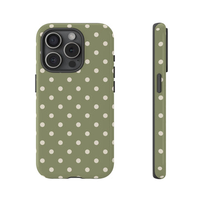Green & White Dot Pattern Phone Case