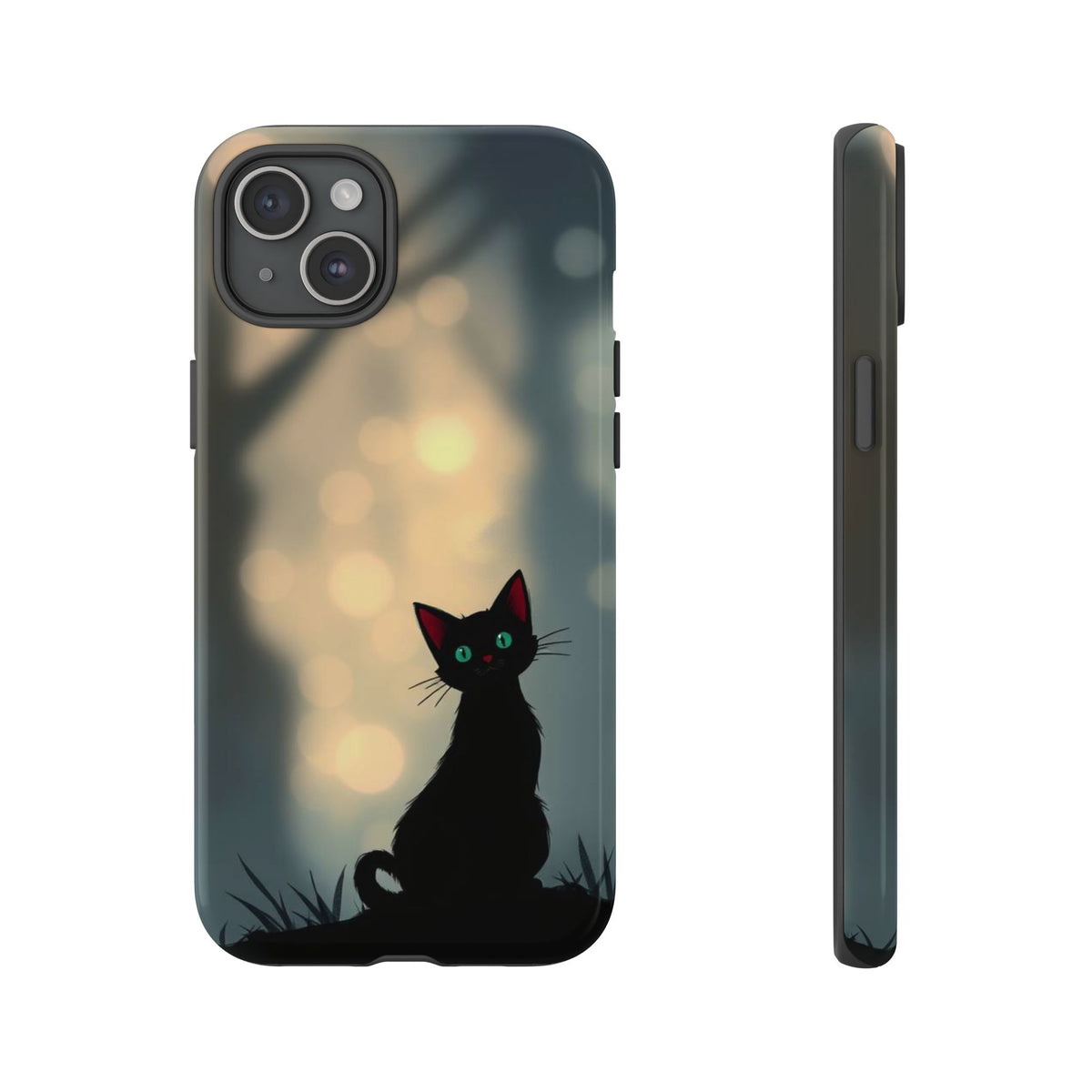 Gothic Cat Design Phone Case - Multicolor Phone Case - iPhone 15 Plus / Glossy