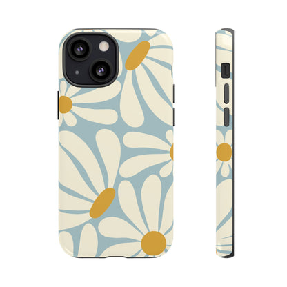 Retro Light Blue Daisy Pattern Phone Case - Blue Phone Case - iPhone 13 Mini / Glossy