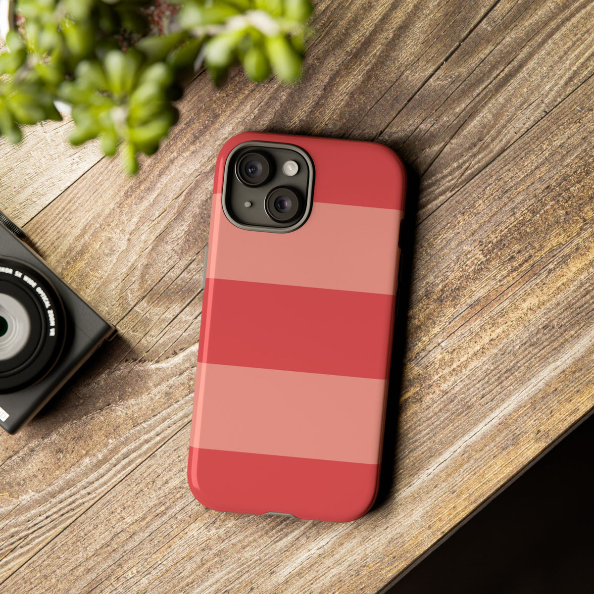 Pink Horizontal Stripe Pattern Phone Case - Pink Phone Case